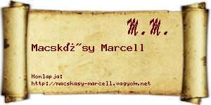 Macskásy Marcell névjegykártya