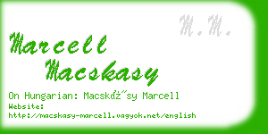 marcell macskasy business card